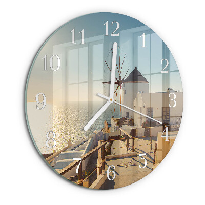 Horloge ronde Santorin
