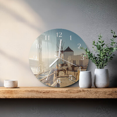 Horloge ronde Santorin