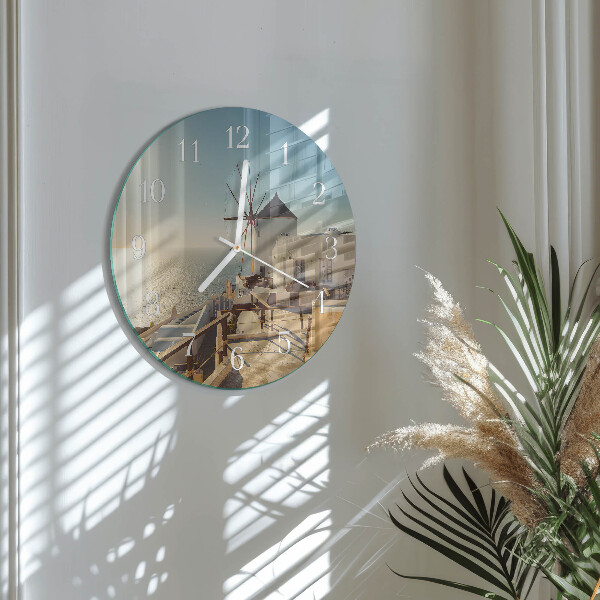 Horloge ronde Santorin