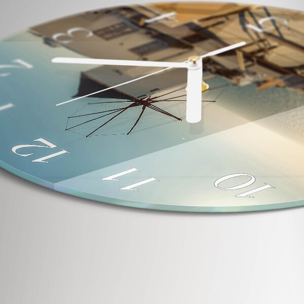 Horloge ronde Santorin