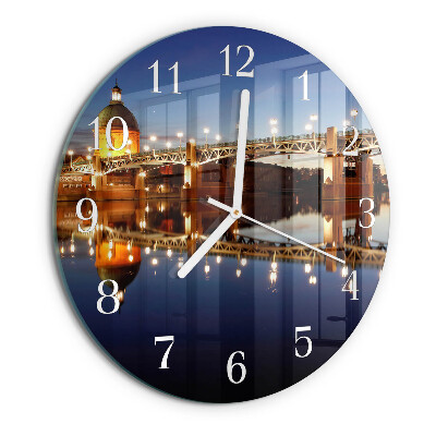 Horloge ronde Pont sur la rivière