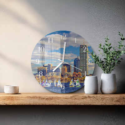 Horloge ronde Voiliers