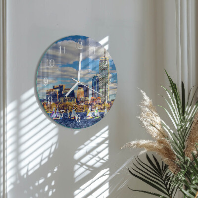 Horloge ronde Voiliers