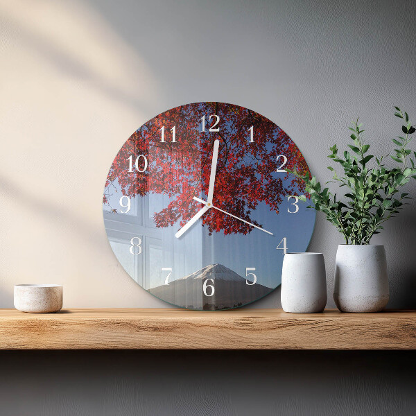Horloge ronde Feuilles de montagne
