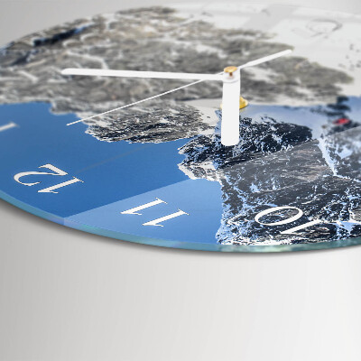 Horloge ronde Hiver en montagne