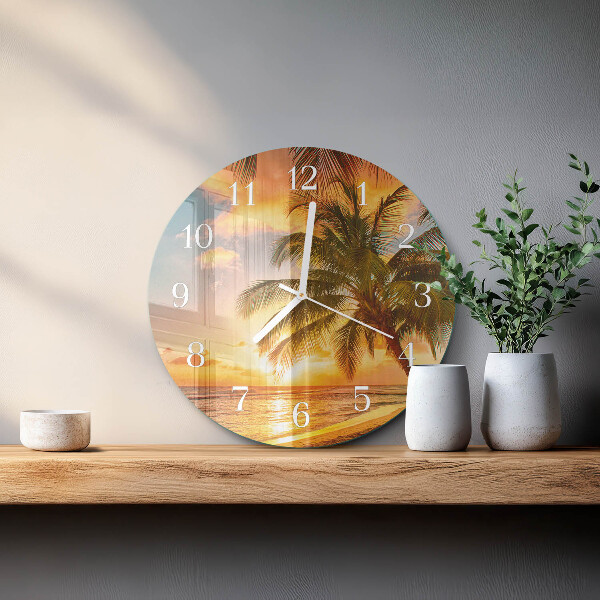 Horloge ronde Coucher de soleil