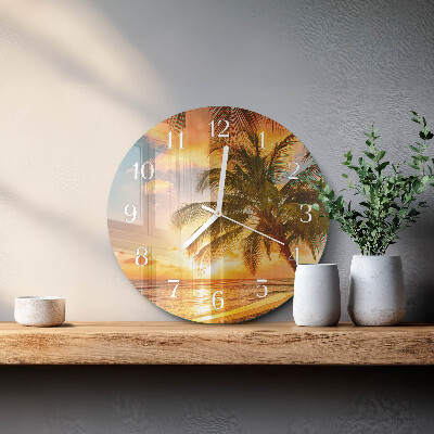 Horloge ronde Coucher de soleil