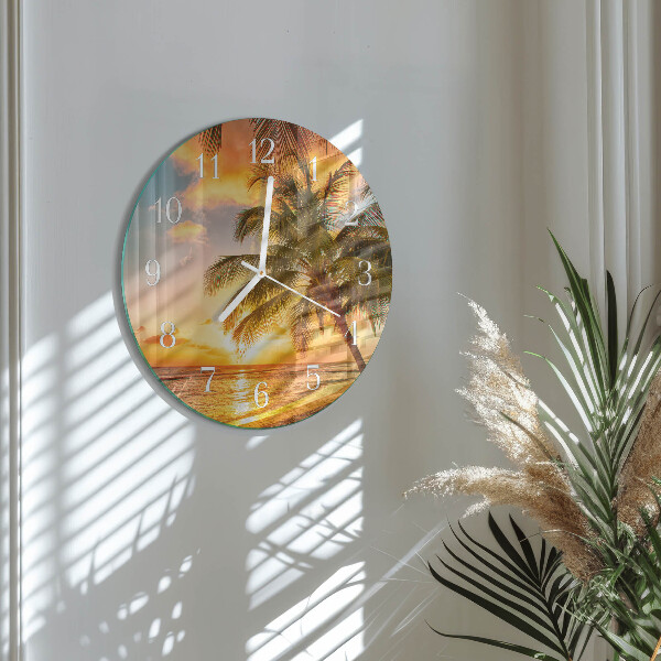 Horloge ronde Coucher de soleil