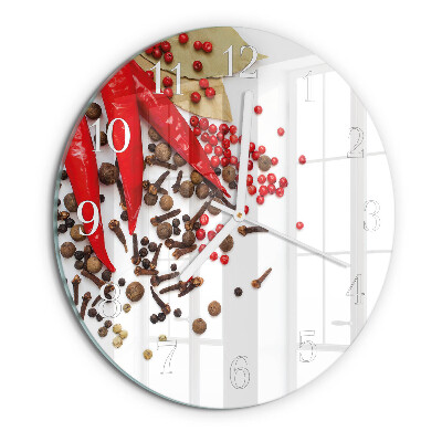 Horloge ronde Poivron rouge