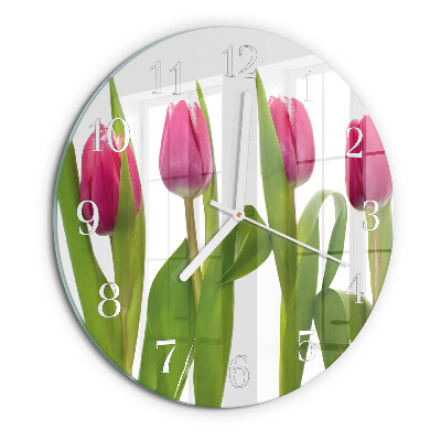 Horloge ronde Tulipes