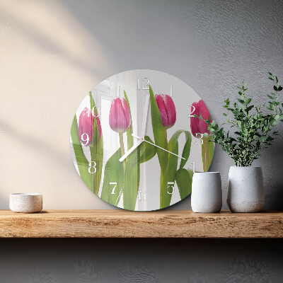 Horloge ronde Tulipes