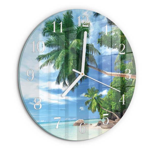 Horloge ronde palmiers