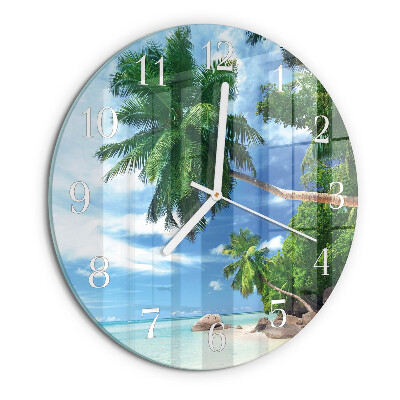 Horloge ronde palmiers