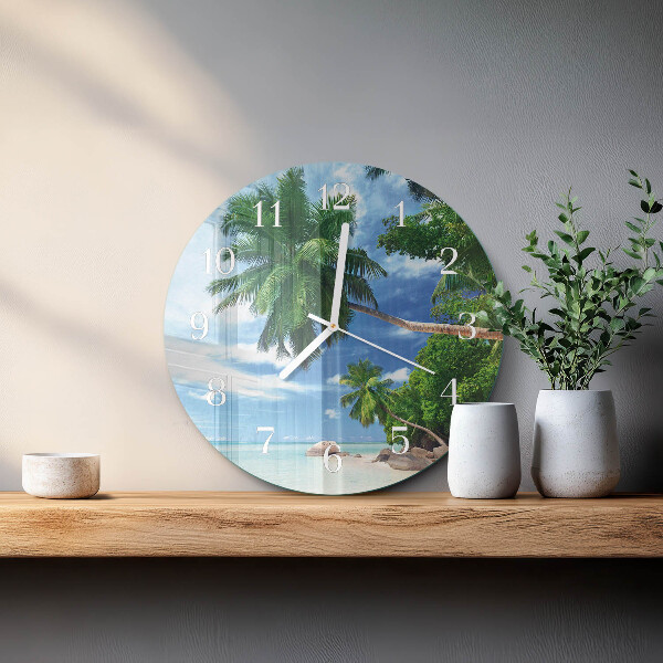 Horloge ronde palmiers