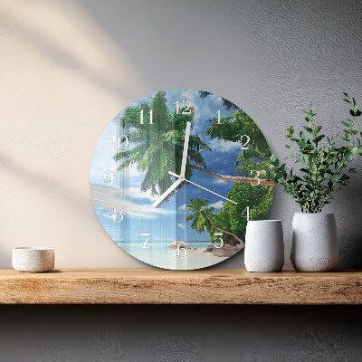Horloge ronde palmiers
