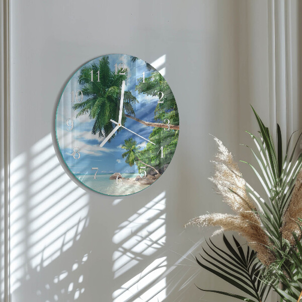 Horloge ronde palmiers