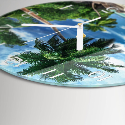 Horloge ronde palmiers