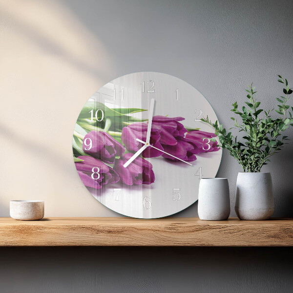 Horloge ronde Tulipes