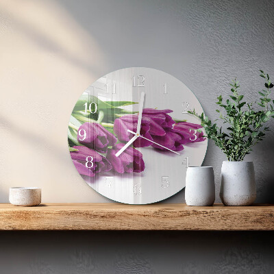 Horloge ronde Tulipes