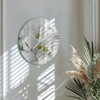 Horloge ronde Fleurs