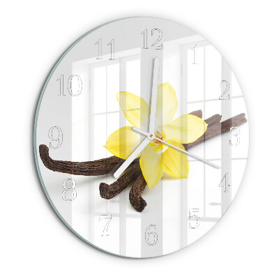 Horloge ronde Orchidée vanille