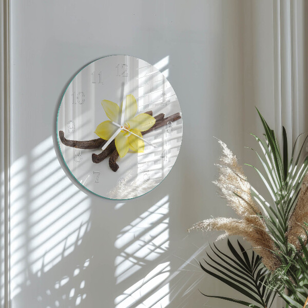 Horloge ronde Orchidée vanille