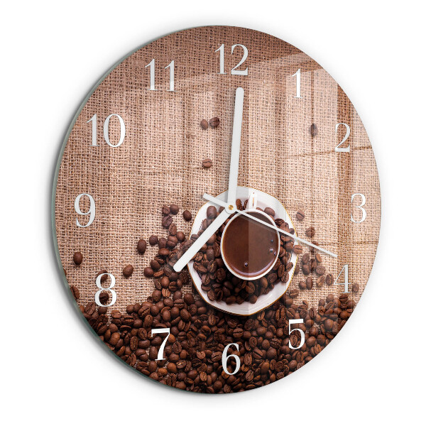 Horloge ronde Café en grains