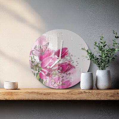 Horloge ronde Papillon