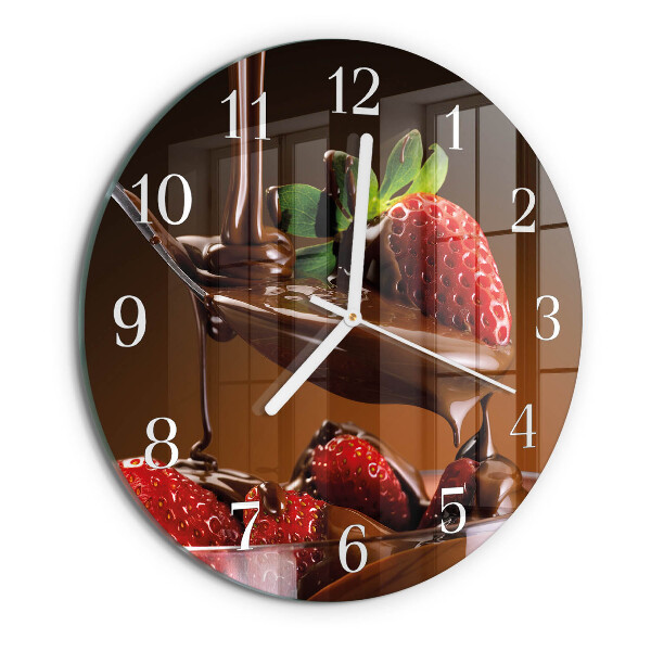 Horloge ronde Fraises au chocolat