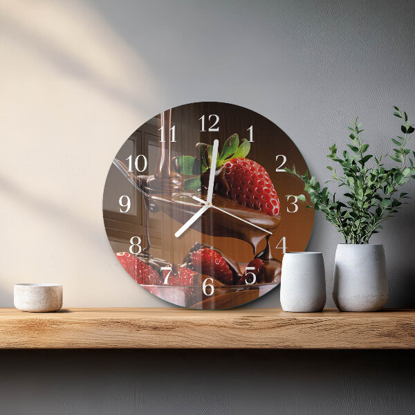Horloge ronde Fraises au chocolat