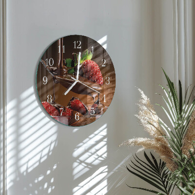 Horloge ronde Fraises au chocolat