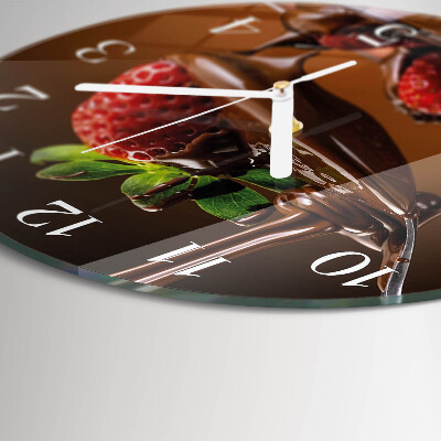 Horloge ronde Fraises au chocolat
