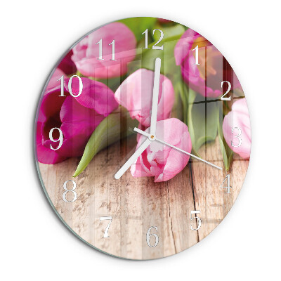 Horloge ronde Tulipes