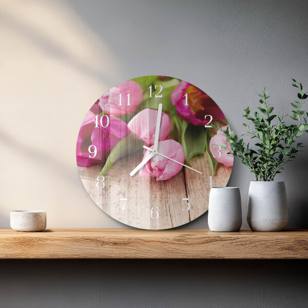Horloge ronde Tulipes