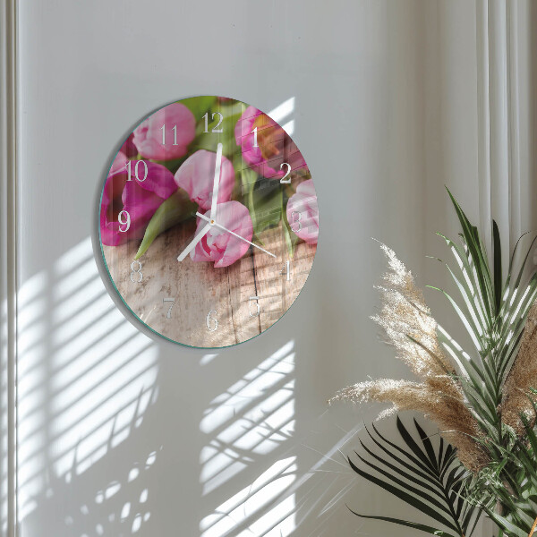 Horloge ronde Tulipes