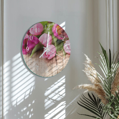 Horloge ronde Tulipes
