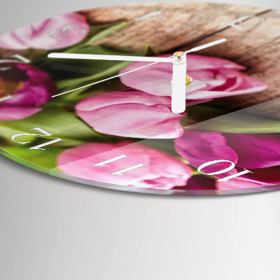 Horloge ronde Tulipes