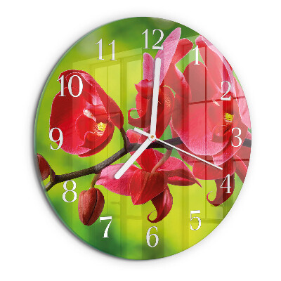 Horloge ronde Orchidée