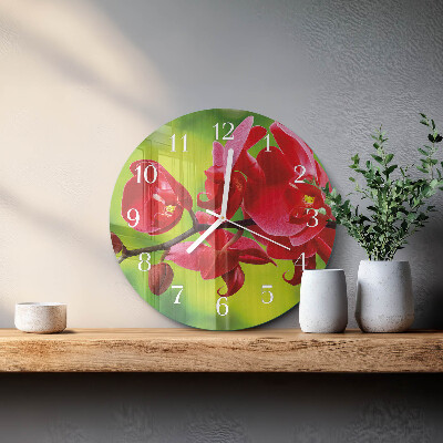Horloge ronde Orchidée