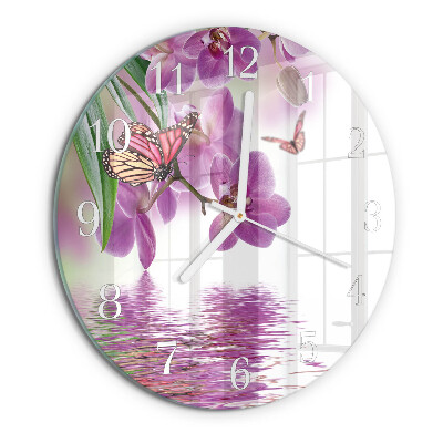 Horloge ronde Papillons