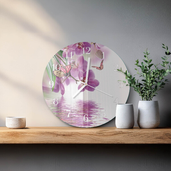 Horloge ronde Papillons