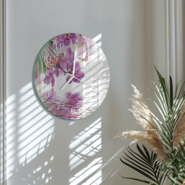 Horloge ronde Papillons