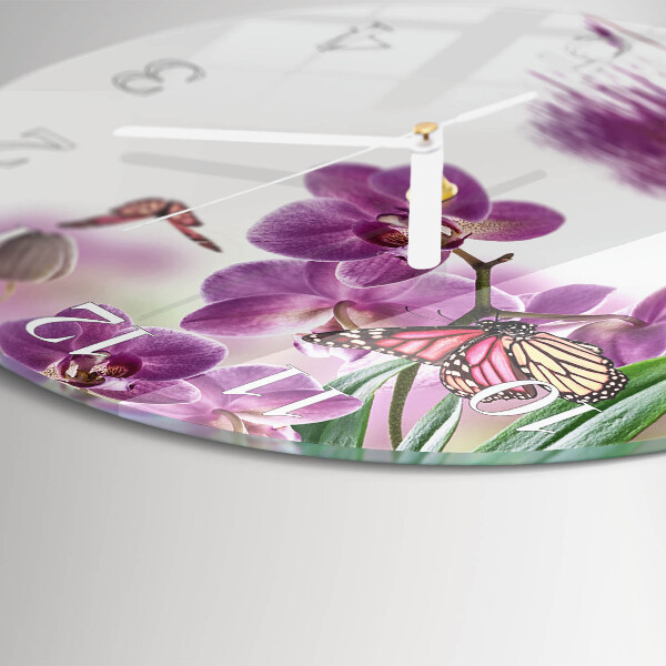 Horloge ronde Papillons