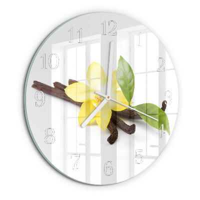 Horloge ronde Orchidée vanille