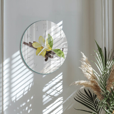 Horloge ronde Orchidée vanille