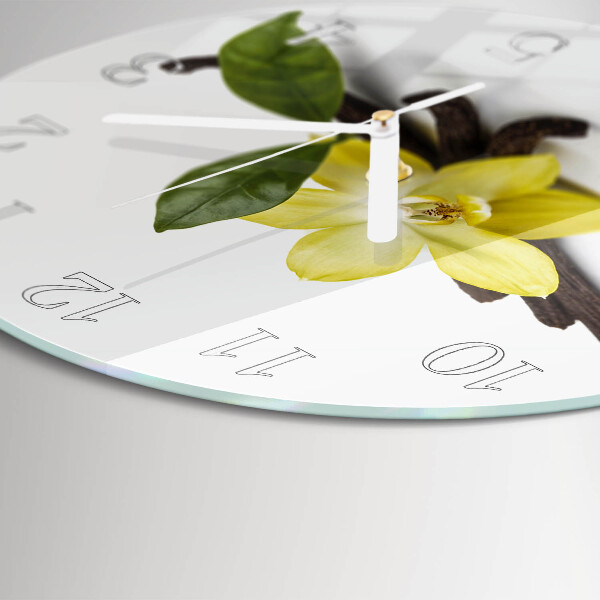 Horloge ronde Orchidée vanille