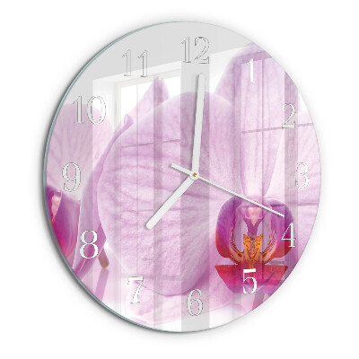 Horloge ronde Orchidée