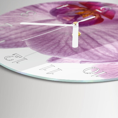 Horloge ronde Orchidée