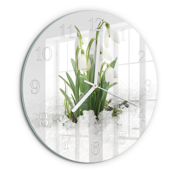 Horloge ronde Perce-neige