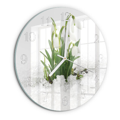 Horloge ronde Perce-neige